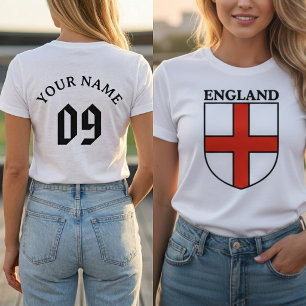 T-shirt Bouclier d'Angleterre Blason Nom Numéro Personnali