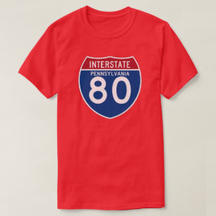 T-shirt Bouclier d'autoroute nationale de la PA I-80 de la