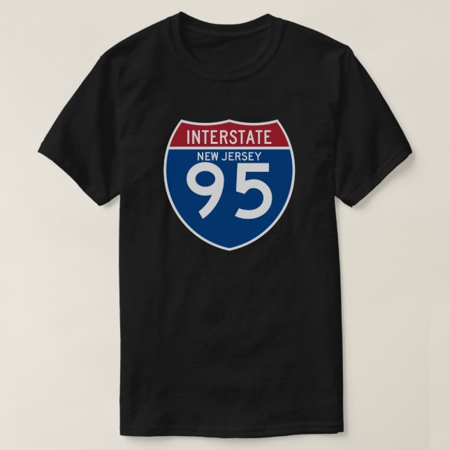 T-shirt Bouclier d'autoroute nationale du New Jersey NJ (Design devant)