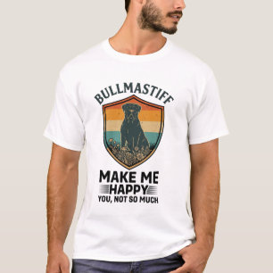 T-shirt Bouclier de Bullmastiff qui me rend heureux Rétro 