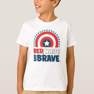 T-shirt Bouclier de Captain America "Rouge, Blanc et Coura