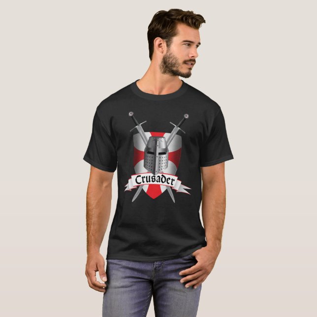 T-shirt Bouclier de croisé dans le style de Templar (Devant entier)