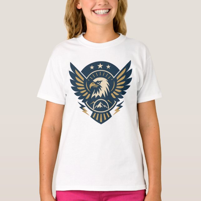 T-shirt Bouclier de l'aigle des États-Unis — Crête du drap (Devant)