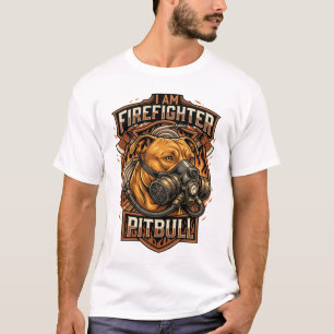 T-shirt Bouclier de masque à gaz pour chien Pitbull pompie