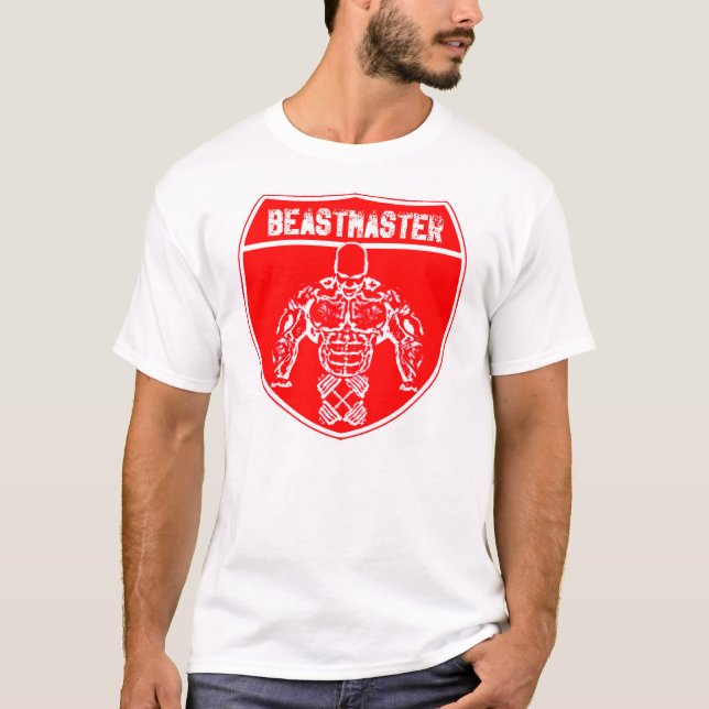 T-shirt Bouclier de rouge de Beastmaster de muscle de (Devant)