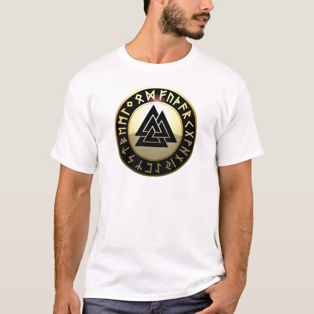 T-shirt Bouclier de Valknut Rune (Devant)