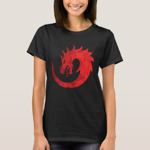 T-shirt Bouclier Dragon Serpent Écarlate - Cercle Mystique