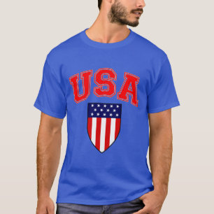 T-shirt Bouclier du drapeau américain patriotique États-Un