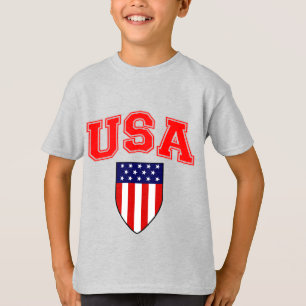 T-shirt Bouclier du drapeau américain patriotique U.S.A
