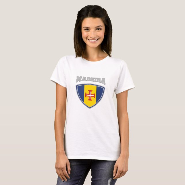 T-shirt Bouclier du drapeau de Madère (Devant entier)