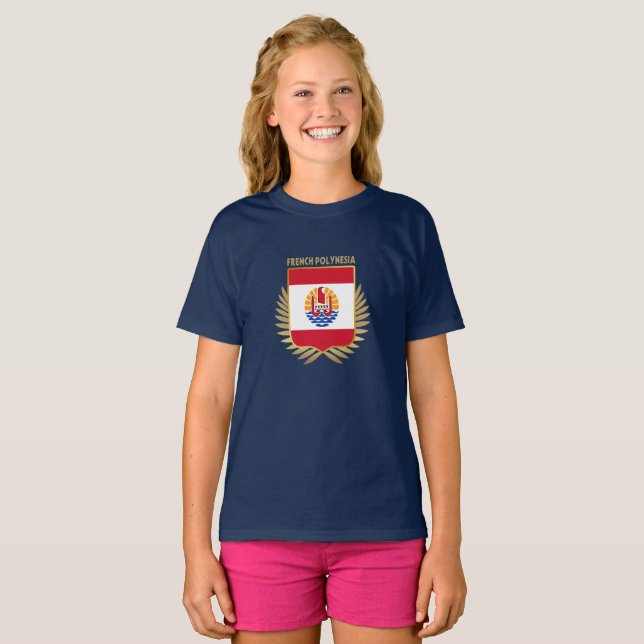 T-shirt Bouclier du pavillon de la Polynésie franç (Devant entier)