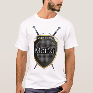 T-shirt Bouclier et épées de plaid de tartan de Moffat de