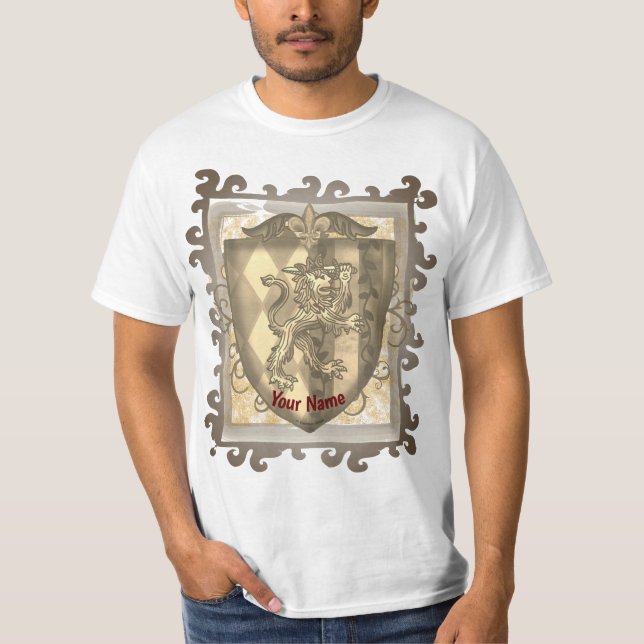 T-shirt Bouclier Rayures Crête de Lion  (Devant)