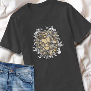 T-shirt Bouclier Tribal Aztèque Des Guerriers