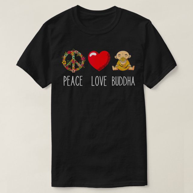 T-shirt Bouddha Amour Paix Zen Yoga Amant Mantra Bouddhist (Design devant)