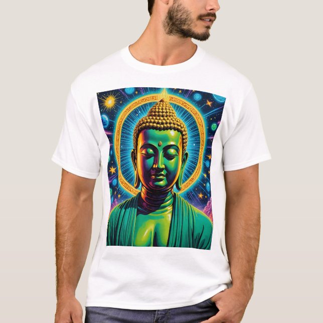 T-shirt Bouddha cosmique Lumière Spirituelle Tee (Devant)
