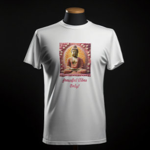 T-shirt Bouddha de fleurs roses méditant