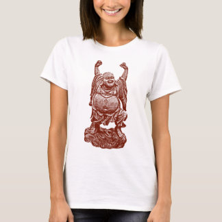 T-shirt Bouddha riant (rouge foncé)