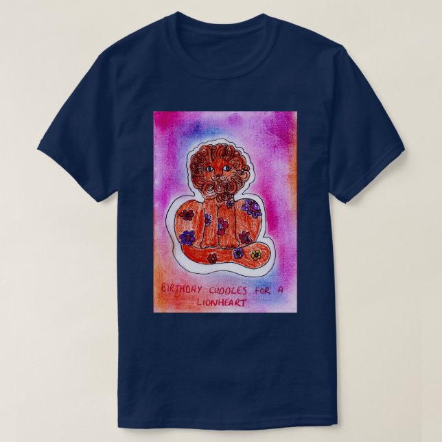T-shirt Bouddles d'anniversaire pour un coeur de Lion (Design devant)