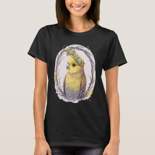 T-shirt Boudin jaune mignon Parakeet Oiseau Fleur Couronne