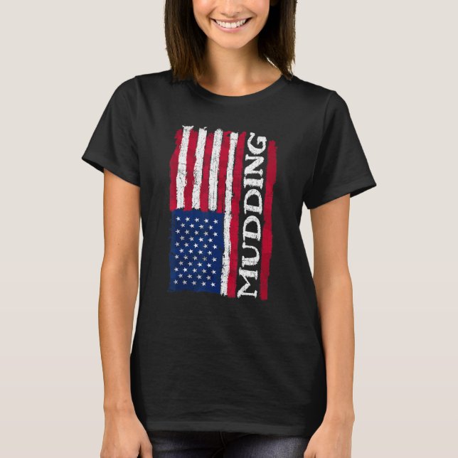 T-shirt Bouding Off Road SA Drapeau Retro Mud Run & 4 Whee (Devant)