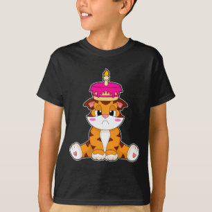 T-shirt Bougie de gâteau d'anniversaire du tigre