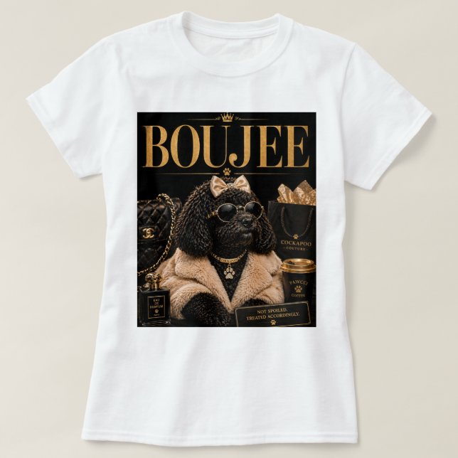 T-shirt Boujee Cockapoo – Cadeau élégant pour mama (Design devant)