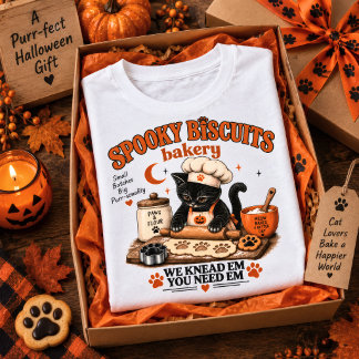T-shirt Boulangerie de biscuits effrayants Halloween Chat