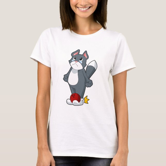 T-shirt Boule de bowling de chat (Devant)