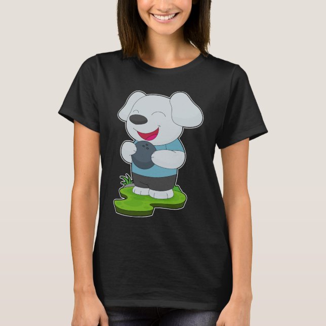T-shirt Boule de bowling de chien (Devant)