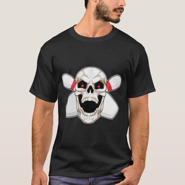 T-shirt Boule de bowling de crâne (Devant)