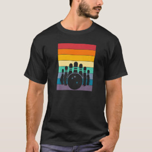 T-shirt Boule De Bowling Et Épingles Vintages Retro Sty