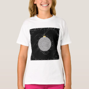 T-shirt Boule de Disco Élégante Ornement de Noël