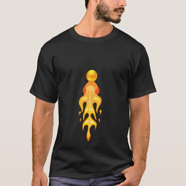 T-shirt Boule de dragon doré flamboyant (Devant)