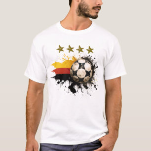 T-shirt Boule de football avec drapeau allemand et quatre 