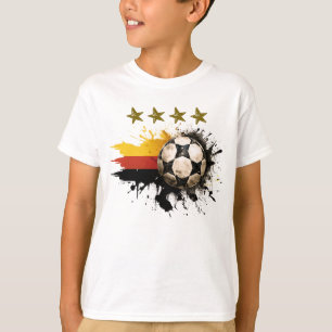 T-shirt Boule de football avec drapeau allemand et quatre 