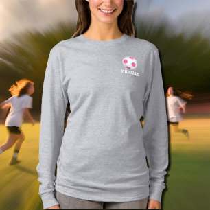 T-shirt Boule de football blanc rose moderne - ajouter le 