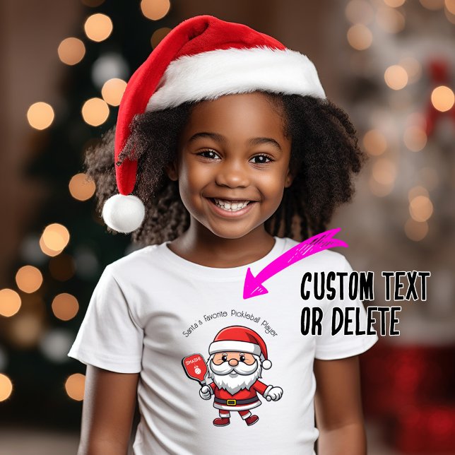 T-shirt Boule de Noël 🎅 personnalisable (Santa's Favorite Pickleball Payer, custom text)