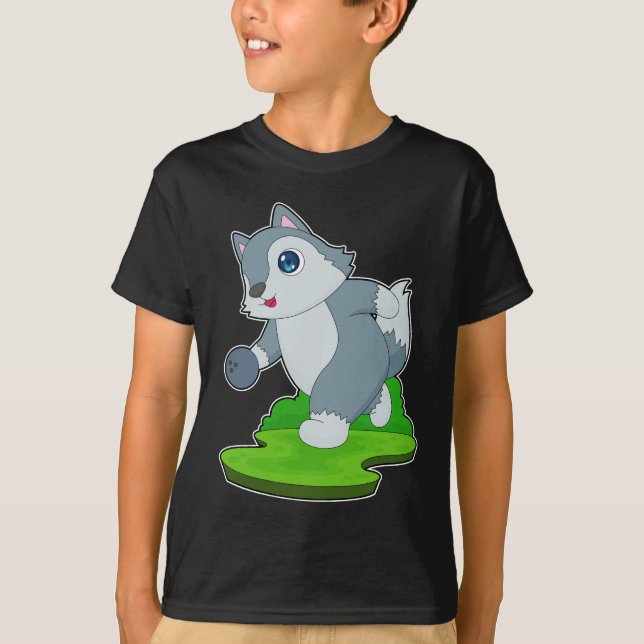 T-shirt Boule de quille Wolf Bowling (Devant)