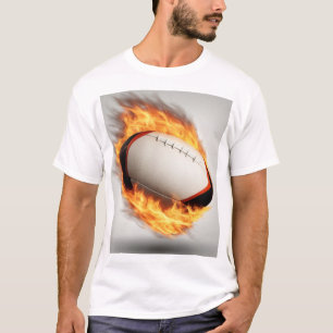 T-shirt Boule De Rugby Sur Conception Cool De Feu