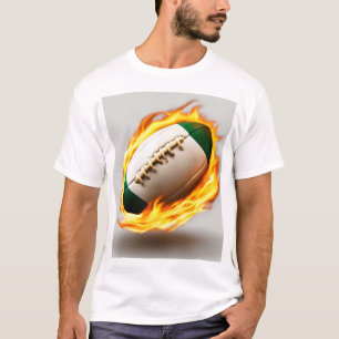 T-shirt Boule De Rugby Sur Conception Cool De Feu