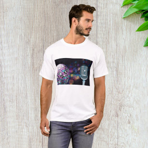 T-shirt Boule disco rétro et microphone vintage