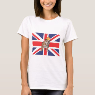 T-shirt Bouledogue anglais avec la couronne et l'Union