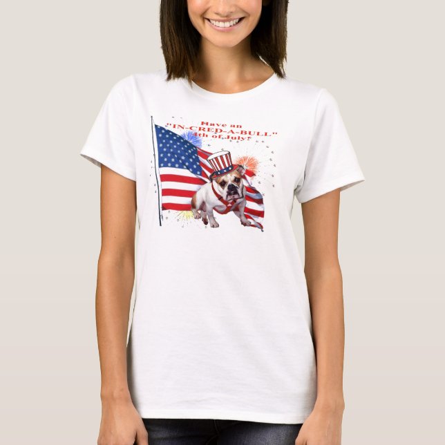 T-shirt Bouledogue - célébration de Jour de la Déclaration (Devant)