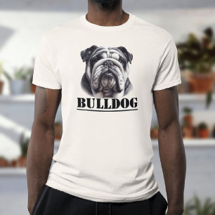 T-shirt Bouledogue en noir et blanc