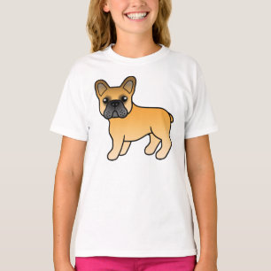 T-shirt Bouledogue Français Fauve Dessin Animé Mignon