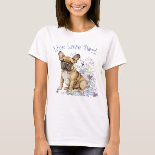 T-shirt Bouledogue français floral