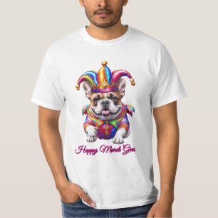 T-shirt Bouledogue français Mardi Gras