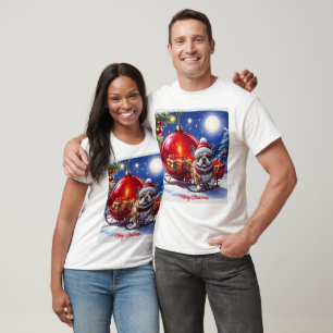 T-shirt Bouledogue français Noël French Bullog