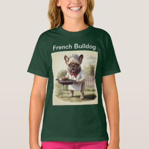 T-shirt Bouledogue français Pizza Fête des Pères